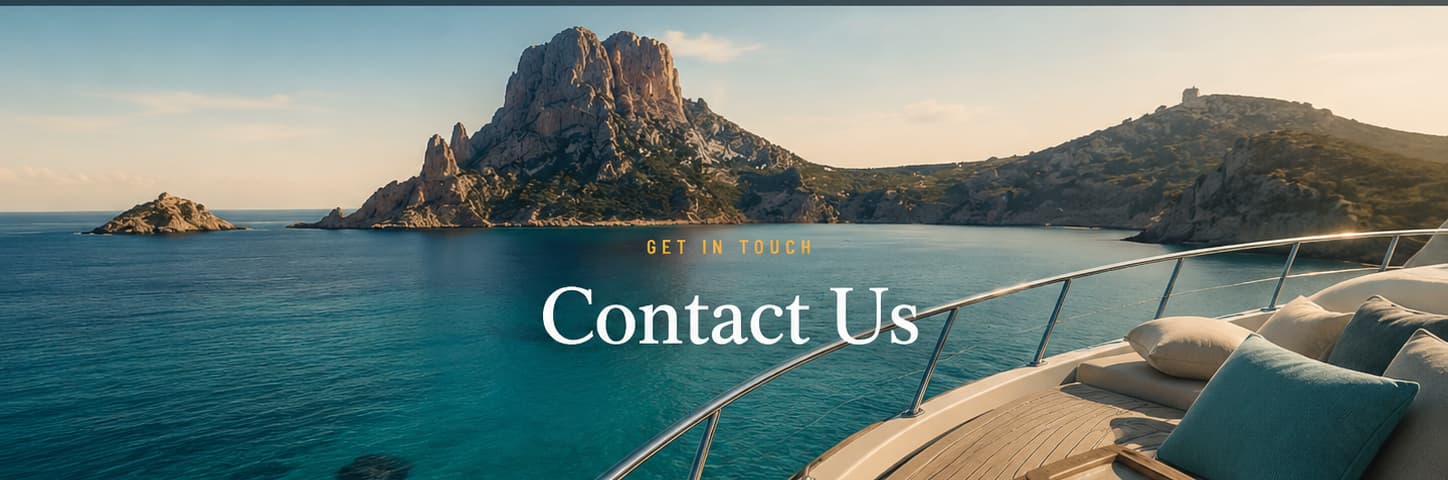Contact Just Enjoy Ibiza Boats — yacht deck overlooking Es Vedrà, Ibiza